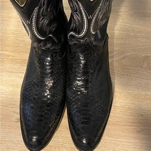 J.B.Dillon Black Python mens boots